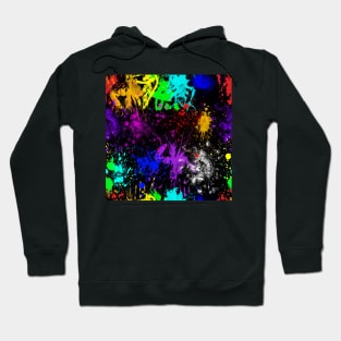 Splatter effect, Brush strokes, neon colors Hoodie